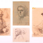 I genitori dell'Artista: Enrico Ghinassi e Arcozzi Maria, disegni a matita su carta eseguiti nel gennaio 1945.